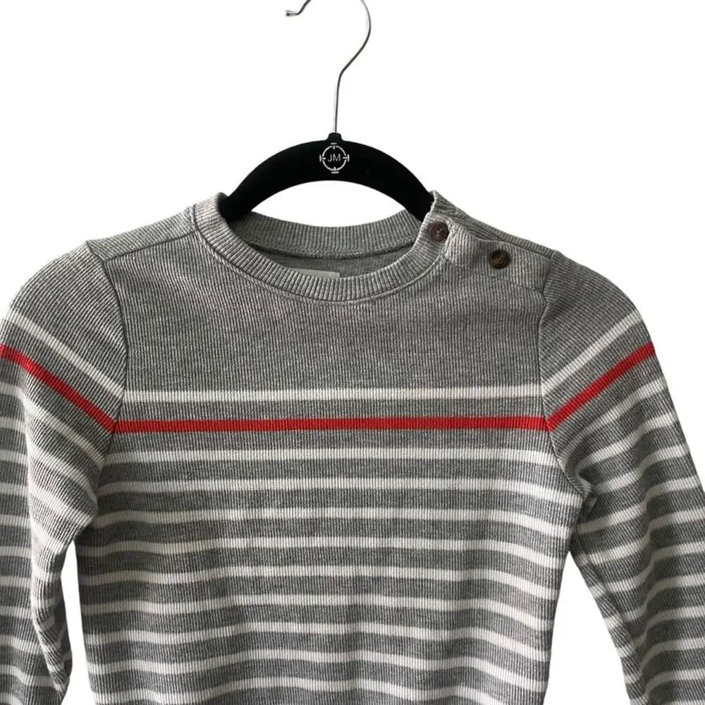 Old Navy Striped Crew Neck Knit Sweater Boys Gray Multi Size 5T